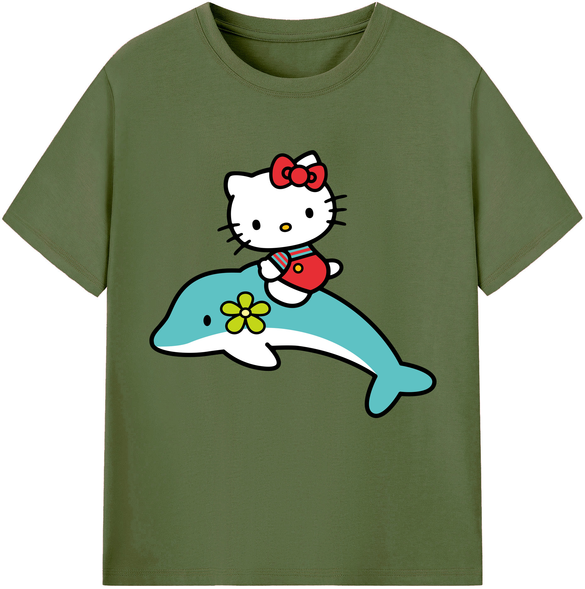 （画像用） Hello Kitty ハローキティ 綿100％半袖Tシャツ（フロントプリント）
